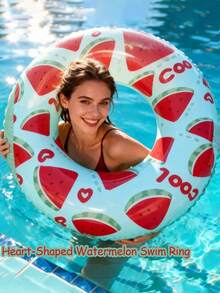 Summer Dopamine Boost! PVC Watermelon & Lemon Inflatable Swim Rings - Perfect For Swimming Parties, Beach Vacations And Floating, Enjoy The Summer Fun! Fruit-Shaped Inflatable Swim Rings - Must-Have For Swimming And Beach Days - Multicolor - View 14