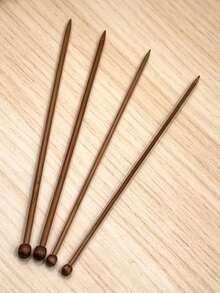 Bamboo Woven Knitting Needles - 35cm Long, 2pcs/Set Non-Slip Ergonomic Yarn Knitting Tools, Suitable For Sweaters, Scarves And Handmade Gifts, Handmade Accessories 5.0mm 2pcs/7.0mm 2pcs - Carbonized Single-pointed Knitting Needle - View 5