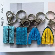 Creative Swimming Pool Acrylic Water Ripple Keychain, DIY Creative Pendant Backpack Charm, Suitable For Men, Women Or Couples, Perfect As Gift, Small Gift, Party Favor - Multicolor - View 2