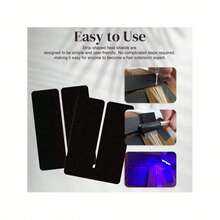 5pcs/10pcs Hair Heat Insulation Pads, Square Hair Extension Spacer Template Protector With Scale, Multi-Hole Adhesive Hair Protection, Transparent Heat Insulation Pad Tool For Wig Extensions, Wig Tools - View 4
