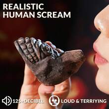 Human Face Death Whistle - Ghost Scream Whistle For Halloween, Pranks, Decoration, Self-Defense - Loud Human-Like Scream - Handmade Ceramic - Red - Grey - View 2