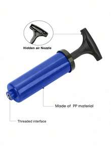 Portable Mini Air Pump For Balloons, Swim Rings, Basketball, Volleyball, Football, Inflatable Equipment (Blue), Beach Essentials, Beach Accessories, Pool Float, Pool Inflatable - Blue - View 6