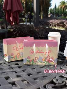 Customized Gift Bags, Personalized Name Gift Bags, Birthday Gift Bags, Wedding Gift Bags, Bridesmaid Gift Bags, Personalized Gifts, Wedding Party Favors, Gift Box Alternatives, Suitable For Parties, Gifts, Daily Use, Shopping, Travel - Multicolor - View 3