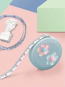 Cinta métrica mini con diseño de flor linda y regla recta transparente, cinta de medición de cintura, cinta métrica suave para el hogar, regla de medición creativa para costura y manualidades, regalo para entusiastas de las manualidades - C - Ver 7