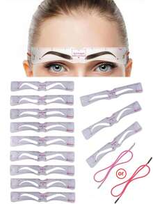 12片眉毛模板卡，眉毛繪製卡，眉毛模板卡，眉毛貼紙，眉毛塑形工具，PVC軟材質眉毛模板，12種形狀，女性眉毛繪製化妝工具 - 無色 - 查看 7