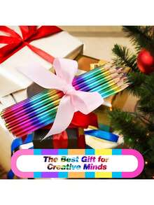 10pcs/20pcs Rainbow Colored Wooden Pencils, 4-In-1 Rainbow Pencils, Suitable For School, Students, Teachers, For Sketching, Doodling, Coloring, Painting, Back To School Season - Sets - View 9