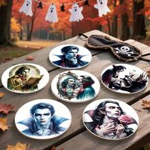 6 buah Tatakan Gelas PET, Tema Halloween, Desain Pola Vampir, Tahan Panas, Dapat Dicuci dengan Tangan, Terjangkau, Cocok untuk Dekorasi Acara dan Pesta, Hiasan Meja, Halloween, Natal, Dekorasi Hari Raya Thanksgiving - Tatakan Gelas PET - 1825 - View 9