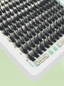 FQBFQB 192pcs Spiky Eyelash Extensions, 9-18mm Mixed Length, Fairy Eyelash Clusters, Single Thick Pointed Tip Eyelash Extensions For DIY, Cartoon Eyelash Extensions, Thick Eyelashes, Aesthetic - D - View 6