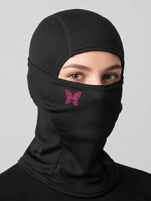 1/2/3pcs Pink Butterfly Print Balaclava Breathable Mesh Full Face Ski Mask Women's Y2K Street Style Headwear Suitable For Motorcycle Riding, Cycling And Daily Fashion - Multicolor - View 5