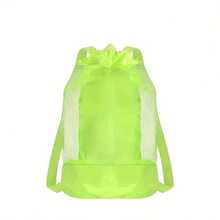 Mesh Drawstring Bag, Dry-Wet Separation Swimming Storage Backpack, High-Quality Beach Sports Backpack, Large Capacity Mesh Design, Quick-Dry Breathable, Convenient Drawstring Closure, Can Be Worn As A Backpack, Hands-Free - Multicolor - View 3