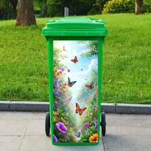 3D Flower, Bird Trash Can Sticker Waterproof PVC Outdoor Trash Can Poster Peeling Sticker Size 4 - 1Pcs - View 31