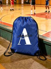 1pc Personalized Drawstring Sports Backpack With Lightweight Drawstring Bag - Can Be Printed With Your Name And Initials, Unique And Personalized - Multicolor - View 6