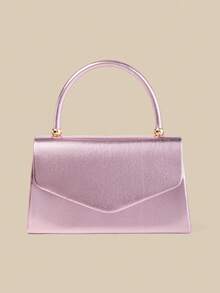 1 Piece White PU Material Flap Clutch Bag With Luxury Metal Decoration, Showing Fashion And Elegance, Suitable For Holding, Carrying, Wearing On The Shoulder Or Crossbody, P - 象牙色 - 查看 3