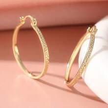 Đôi bông tai đồng rỗng kiểu cổ điển, thích hợp để đeo hàng ngày và đi du lịch, món quà lý tưởng dành cho phái nữ. - Vàng - Xem 9