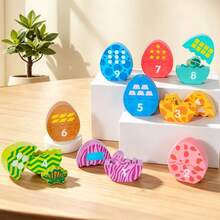 Montessori Educational Toys Early Learning Puzzle Game For Boys And Girls Number Color Dinosaur Egg Matching - Multicolor - View 9