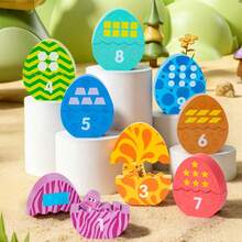Montessori Educational Toys Early Learning Puzzle Game For Boys And Girls Number Color Dinosaur Egg Matching - Multicolor - View 11