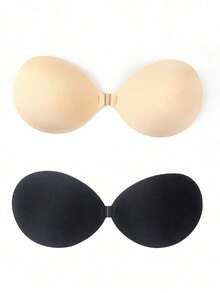 Sujetador adhesivo push-up oculto, almohadillas de silicona reutilizables sin tirantes con cierre frontal, cubrepezones invisibles, accesorios de lencería y ropa interior para mujeres para vestidos de verano, vestidos de gala, vestidos con tirantes, vestidos de novia - Multicolor - Ver 16