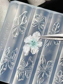 3D Flower Charms Nail Art Silicone Mold Plumeria & Butterfly Design Easy-To-Use Nail Mold Reusable Carving Mould For DIY Manicure Sculpting Tool - Clear - View 12