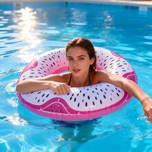 Adult Inflatable Swim Ring, Fruit Print Pool Float, Watermelon/Lemon/Lime/Orange/Kiwi/Dragon Fruit PVC Floating Ring - Dragon Fruit Swimming Ring - View 8