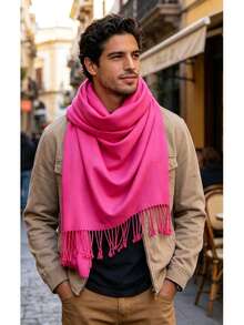 Women's Scarves Casual, Suitable For Winter And Autumn - Hot Pink - View 3