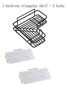1pc No Drill Triangle Bathroom Kitchen Storage Rack, Suitable For Storing Cleaning Brushes, Cleaning Cloths, Detergents, Applicable For Kitchen, Dining Room, Party, Gift For Friends And Family, Home Decor, Housewarming Gift, Room Decoration - Multicolor - View 10