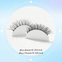 7對全條假睫毛，柔軟3D仿貂毛，自然妝容工具，透明睫毛根部，逼真睫毛，適合日常使用 - 交叉款 - 查看 9
