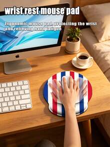 3-Color Striped Mouse Pad, Wrist Rest Mouse Pad, Keyboard Wrist Pad, Non-Slip Rubber Bottom, Smooth Fabric, Relieves Wrist Pain And Fatigue, Office Computer Typing Mouse Pad, Suitable For Gaming, Learning And Office Use - View 3