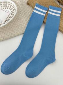 1 Pair Kids Summer Football Socks, Moisture-Wicking Breathable, Striped Knee-High Socks, Sports Socks, Suitable For 8-14 Years Ol, First Day Of School - Multicolor - View 10