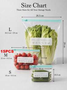 1/10/15/20/45pcs Reusable Airtight Food Storage Bags, Kitchen Accessories, Thickened PE Zipper Freezer Bags, Microwave Friendly Blue Transparent Fresh Keeping Storage Bags For Kitchen Storage Organizer, Snacks, Fruits & Vegetables - Multicolor 2 - View 17