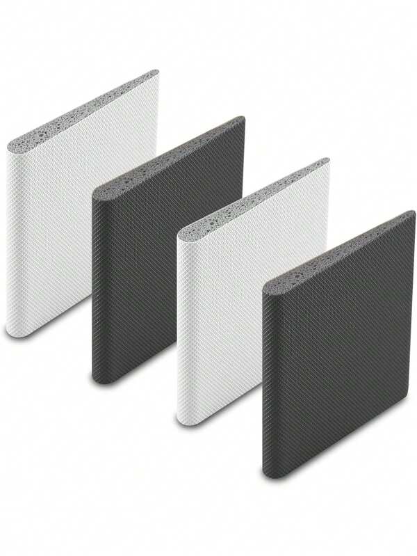 4 Pcs Door Corner Seals, Exterior Door Jamb Frame Seal, Self-Adhesive Wedge Draft Stoppers Foam Pads Weather Stripping Noise Isolating (White Black)