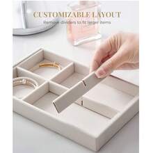 4pcs Velvet Jewelry Storage Tray, Stackable Multi-Compartment Jewelry Organizer, Large-Capacity Earrings, Necklaces, Rings, Bracelets, Watches, And Fashion Glasses Storage Box, Vanity Drawer Inset Display Box - Multicolor - View 2