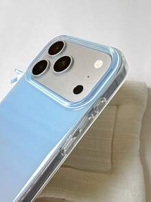 可愛果凍亮面手機殼，適用於 iPhone 17ProMax 17Pro 17 17Air 16 15 14 13 12 Pro Max 11，純色防震軟殼 - 漸變藍 - 查看 4