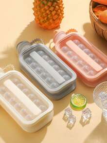 1pc Ice Ball Maker Water Bottle With Lid, Portable Silicone Tray And Water Bottle 2-In-1, Multi-Cavity Mold, Tray, Ice Ball, Ice Maker, Ice Cube, Ice Bag, Suitable For Home Bar Party, Easy Release Ice Maker, Suitable For Drinks, Juice, Whiskey, Summer Travel Essential - Multicolor - View 2