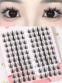 100 piezas Pestañas postizas en racimo con rizo C, volumen 3D alto, pestañas postizas DIY, nuevas pestañas postizas en racimo individual con rizo C naturales y puntiagudas cruzadas, pestañas postizas para fiesta y cosplay, racimos de pestañas, pestañas postizas individuales, pestañas postizas, pestañas postizas - Ver 8