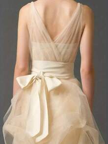 1 pièce Ceinture décorative de robe de mariée avec nœud - Multicolore - Voir 4