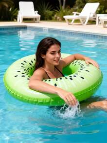 Summer Dopamine Boost! PVC Watermelon & Lemon Inflatable Swim Rings - Perfect For Swimming Parties, Beach Vacations And Floating, Enjoy The Summer Fun! Fruit-Shaped Inflatable Swim Rings - Must-Have For Swimming And Beach Days - Multicolor - View 7