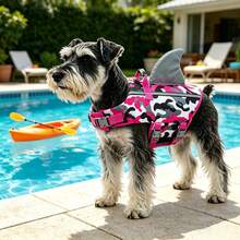 Metglad Dog Life Jacket, Cute Fish Fin Design Pet Swimming Vest, High Reflectivity And Excellent Buoyancy, Equipped With Sturdy Rescue Handle And Leash Ring, Adjustable Size, Suitable For Small, Medium And Large Dogs - Coral Pink - View 8