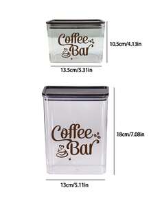 Transparent Coffee Bar Storage Canister, Coffee Bar Print, Airtight Food Container, Suitable For Storing Coffee, Tea And Pantry Storage, Kitchen Decor, Also A Perfect Gift For Coffee Lovers And Family - Multicolor - View 11