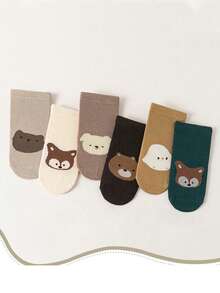 12/6 pares de calcetines lindos para bebé, con patrón de oso de dibujos animados, unisex para niños y niñas, estilo minimalista cómodo y casual, adecuado para 0-36 meses, todas las estaciones, se pueden usar como calcetines para bebé, calcetines para recién nacido, calcetines para niño pequeño, calcetines para infante, también adecuados como regalos de decoración para Halloween, Acción de Gracias y Navidad. - Multicolor - Ver 2