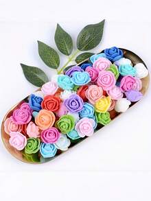 250pcs Artificial Foam Rose Flower Heads, Maintenance-Free, Suitable For Wedding Decoration, Table Centerpiece, Room Decor, Home Living Room Ornament, Autumn Decoration, Cake Dessert DIY, Best Choice For Birthday And Holiday Gifts - Multicolor - View 5