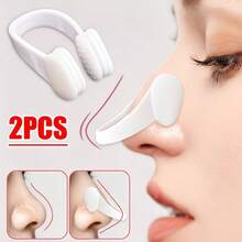 2 PIEZAS/Entrenador de Elevación del Puente Nasal para Dormir - Entrenador Facial del Puente Nasal - Herramienta de Entrenamiento Nasal - Mejorar el Puente Nasal - Elástico; Adecuado para Varias Formas de Nariz - Unisex - Antideslizante - Uso Día y Noche - Relajado; Entrenador Facial para Principiantes - Regalo - Blanco - View 2