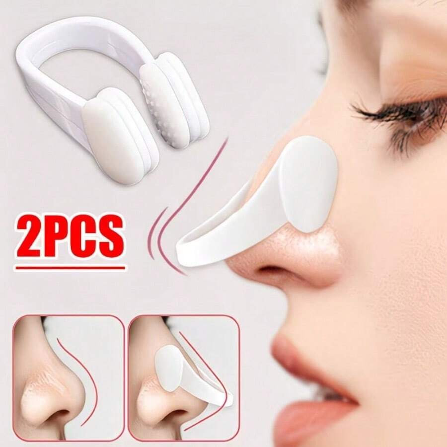 2 PIEZAS/Entrenador de Elevación del Puente Nasal para Dormir - Entrenador Facial del Puente Nasal - Herramienta de Entrenamiento Nasal - Mejorar el Puente Nasal - Elástico; Adecuado para Varias Formas de Nariz - Unisex - Antideslizante - Uso Día y Noche - Relajado; Entrenador Facial para Principiantes - Regalo