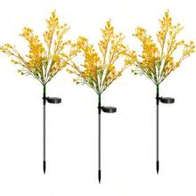 1pc Solar Powered Rapeseed Flower Garden Light, Outdoor Garden Atmosphere Ground Light, Ni-MH Battery, Suitable For Outdoor Yard And Garden Environment Stainless Steel Lawn And Pathway Decorative Light, Rapeseed Landscape Ground Light - Rapeseed Flowers - View 5