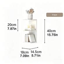 3/5-Tier Floating Wall Shelf Unit For Wall Decor & Makeup Vanity - White Narrow Cute Display Storage Shelf For Small Spaces, Decorative Vanity Shelf Room Decor - Mixed Colors - View 15