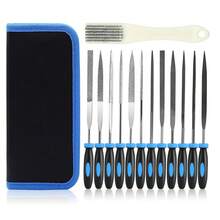 13pcs Needle File Set, Small File Set Includes 6 Diamond Files, 6 Metal Files, Cleaning Brush And Storage Box, Suitable For Precision Metal, Jewelry, Wood, Leather And Plastic - Standard - View 2