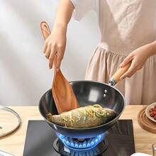 COOKDEVIL 5-Piece High-Quality Natural Wooden Kitchen Utensil Set - Durable Cooking Tools Suitable For Home Dining, Restaurants And Professional Kitchens. Non-Stick Wooden Kitchen Tools - Wooden Spoon Series, Heat-Resistant And Easy To Clean, Kitchen Essential - Wood Color - View 4