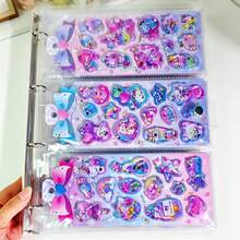 Buku Penyimpanan Stiker Lucu A4 - Kapasitas Ekstra Besar, Sampul Binder Bahan PVC dengan Jepitan Tunggal, Dapat Menampung 30 Lembar Stiker 3D Ukuran 9cm*21.5cm, Album Stiker yang Dapat Digunakan Kembali, Cocok untuk Koleksi Stiker Glitter 3D dan Perlengkapan Album Buku Harian, Perlengkapan Kembali ke Sekolah - Bahan pengikat - View 1