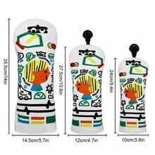 Cartoon Graffiti Golf Club Headcover, Personalized Versatile Niche Hand-Drawn Creative Design Golf Accessory - White - View 2