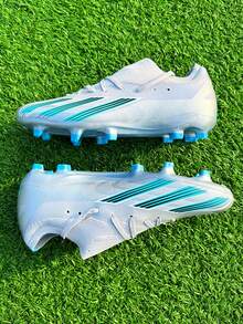 STARNOVO Herren Profi-Fußballschuhe - Schnür-Strick-Socken Leichtgewicht AG Hartboden Stollen Trainings- & Spielschuhe, Rasen-Fußballschuhe, Langstollen-Design TPU-Obermaterial und TPU-Sohle, geeignet für Ganzjahres-Training und Spiele - Grau - Übersicht 8