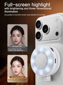 LED Foldable Magnetic Fill Light, Adjustable Multi-Angle Lighting, Suitable For Selfie, Video, Photography, Lighting, Fill Light, Magnetic Fill Light, 3-Level Dimmable, Lighting Fill Light - Fill Light - View 5